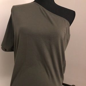 Green one shoulder top